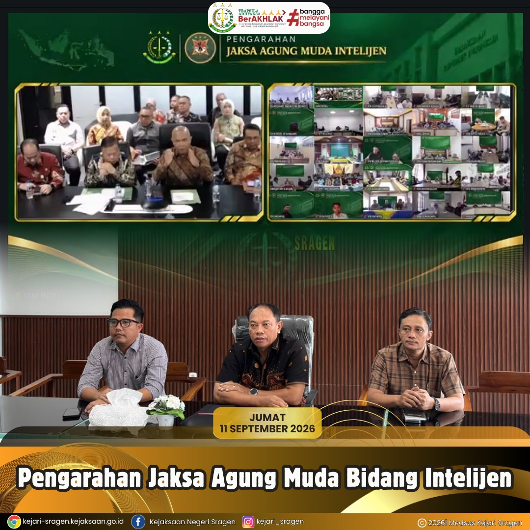 Pengarahan Jaksa Agung Muda Bidang Intelijen (JAM-Intel)