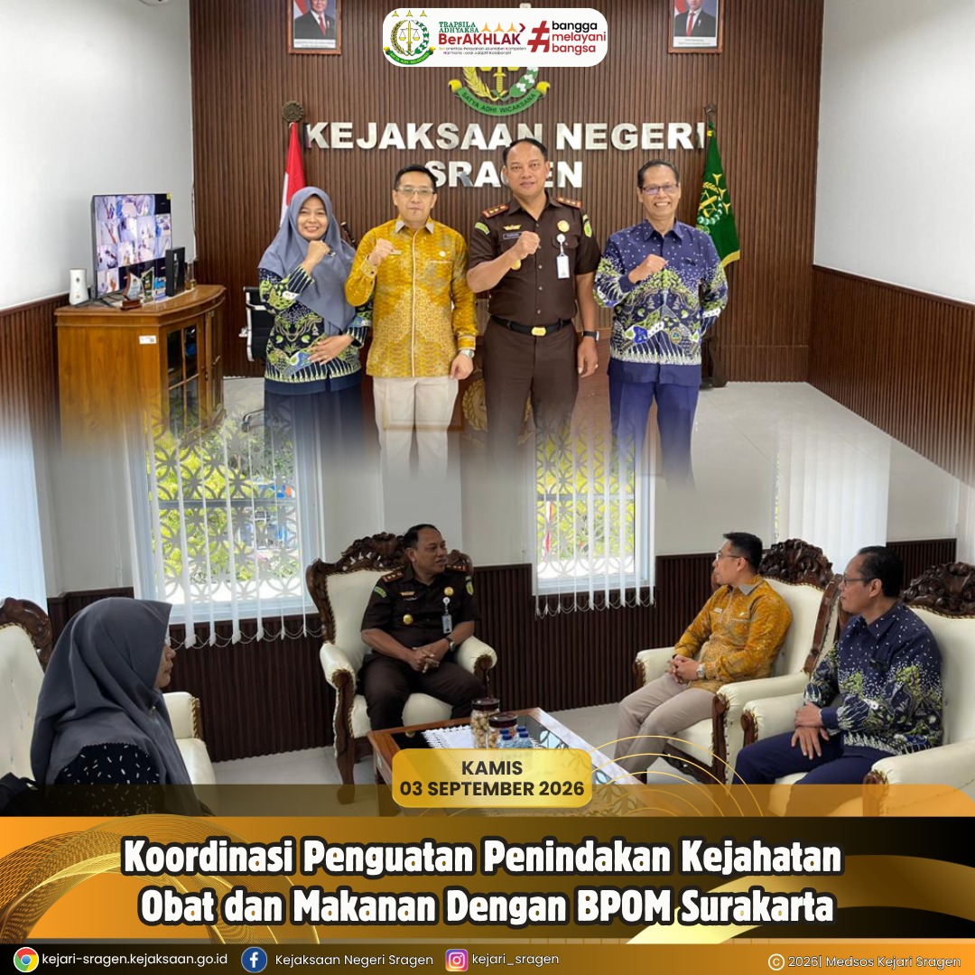 Kunjungan audiensi dari Kepala Balai Besar POM di Surakarta
