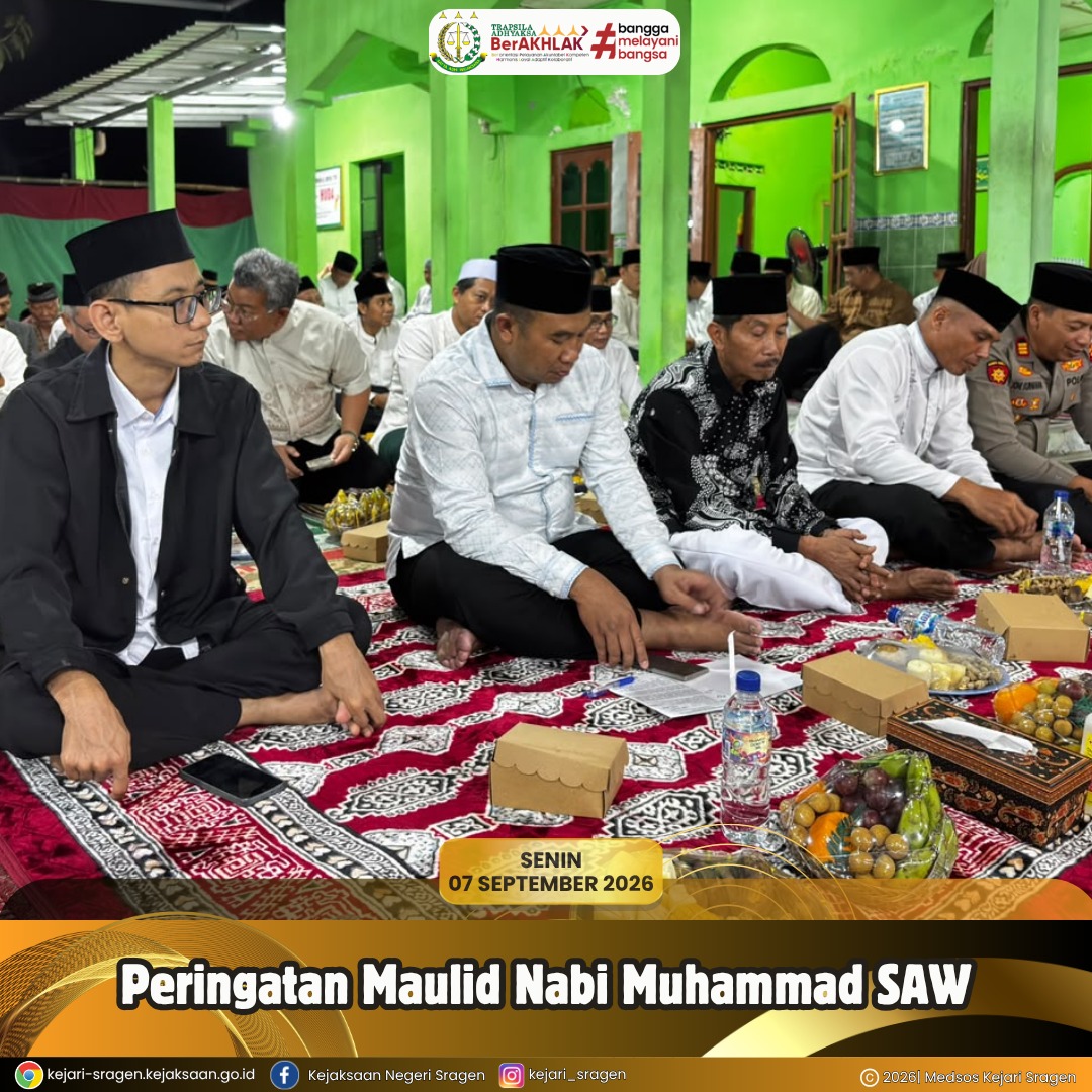 Peringatan Maulid Nabi Muhammad SAW yang diselenggarakan di Masjid Al Huda, Dukuh Grobogan, Desa Guworejo, Kecamatan Karangmalang, Kabupaten Sragen.