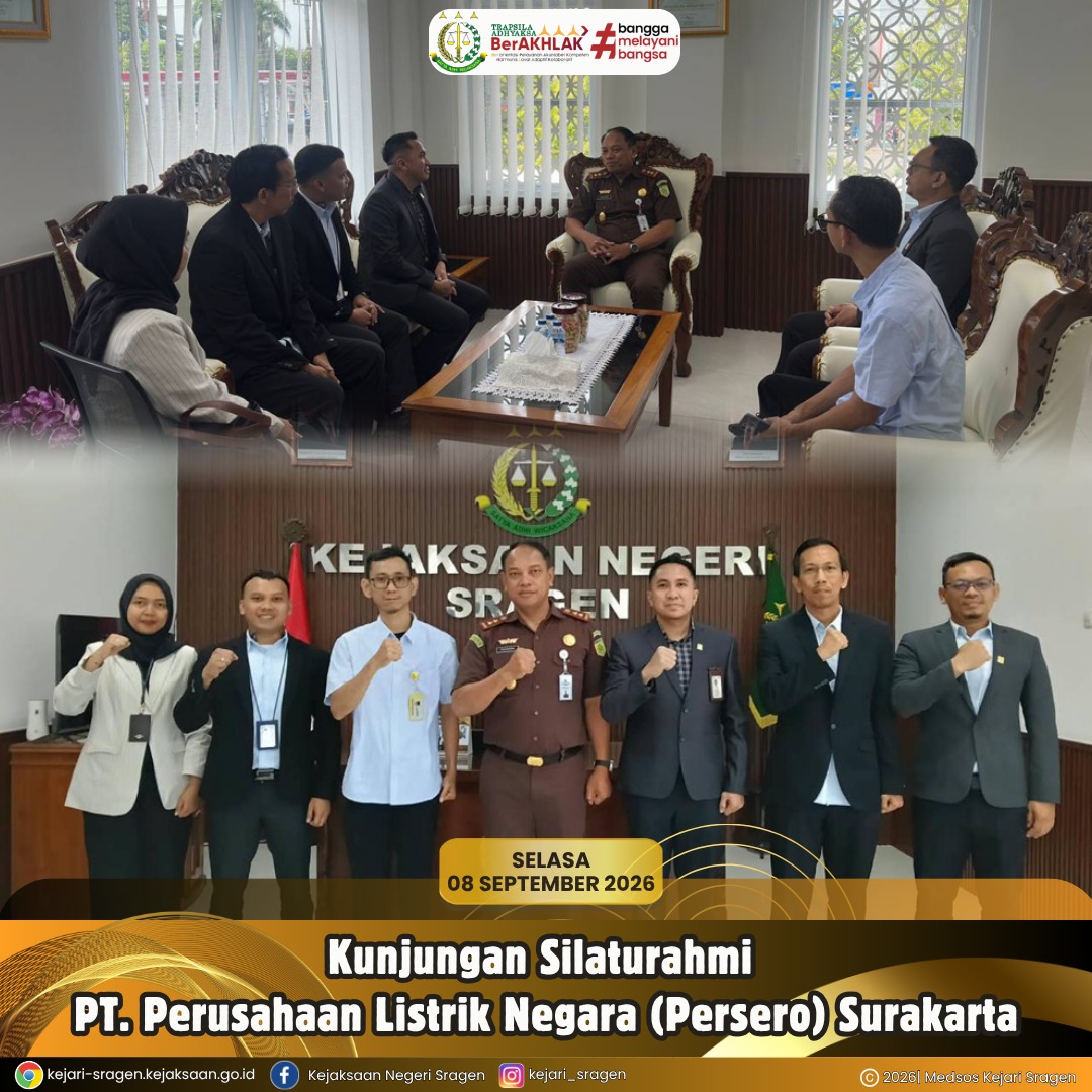Kunjungan silaturahmi dari jajaran manajemen PT. PLN (Persero) Unit Pelaksana Pelayanan Pelanggan Surakarta