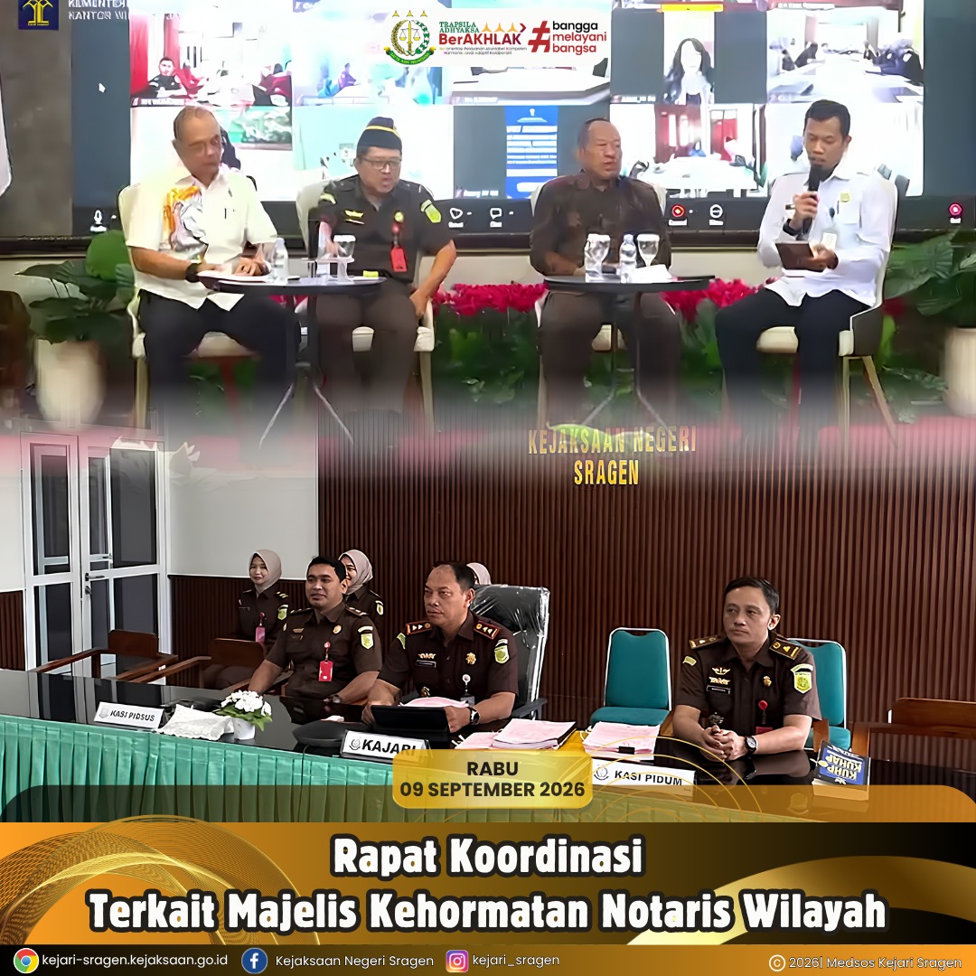 Rapat Koordinasi (Rakor) terkait Majelis Kehormatan Notaris Wilayah (MKNW)