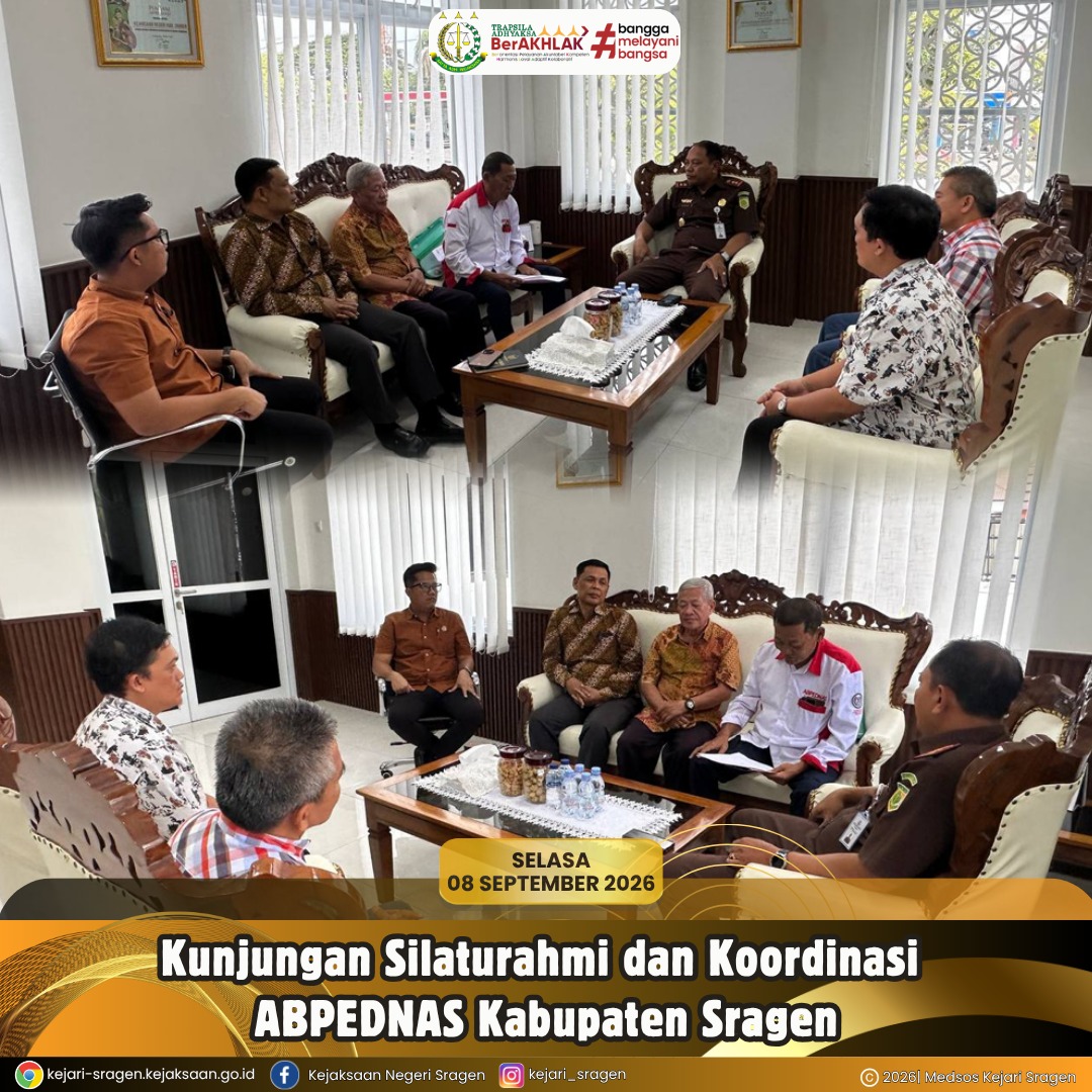 kunjungan silaturahmi dan koordinasi dari Asosiasi Badan Permusyawaratan Desa Nasional (ABPEDNAS) Kabupaten Sragen